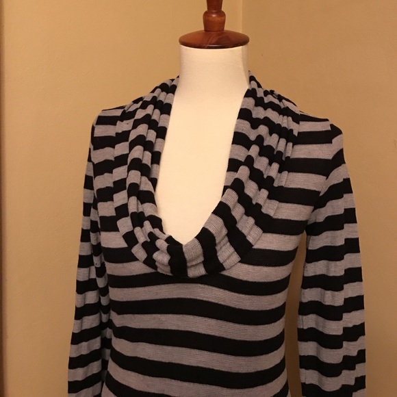 SPLENDID Striped Thermal Cowl Neck Top - Picture 4 of 7